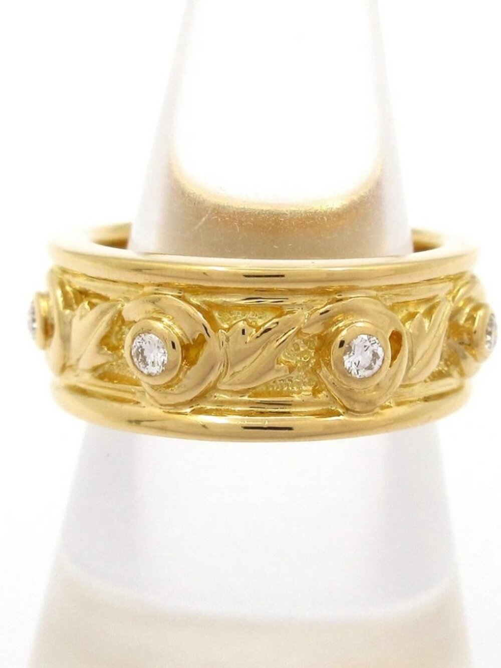 mikimoto 18K Yellow Gold Diamond Ring
